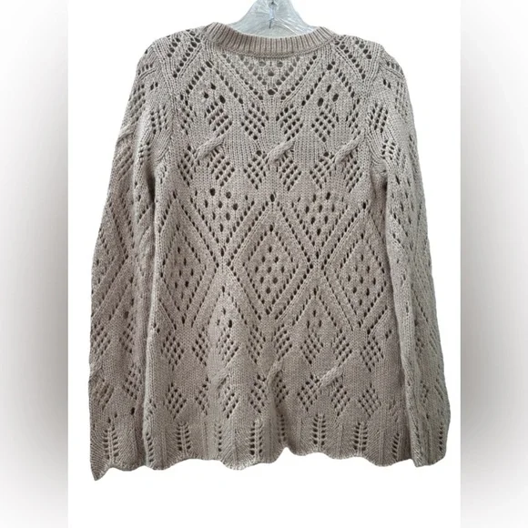 LOFT Pink Open-Knit Sweater - Picture 3 of 5